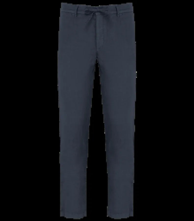 Eco-friendly Men's Linen Washed Effect Trousers WashedNavyBlue
