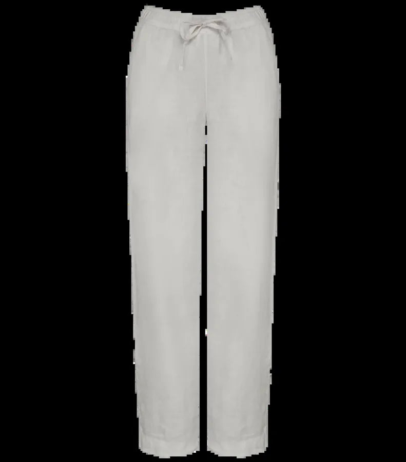 Eco-friendly Ladies' Linen Washed Effect Trousers WashedWhite