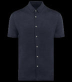 Men's Linen Short-sleeved Shirt NavyBlue