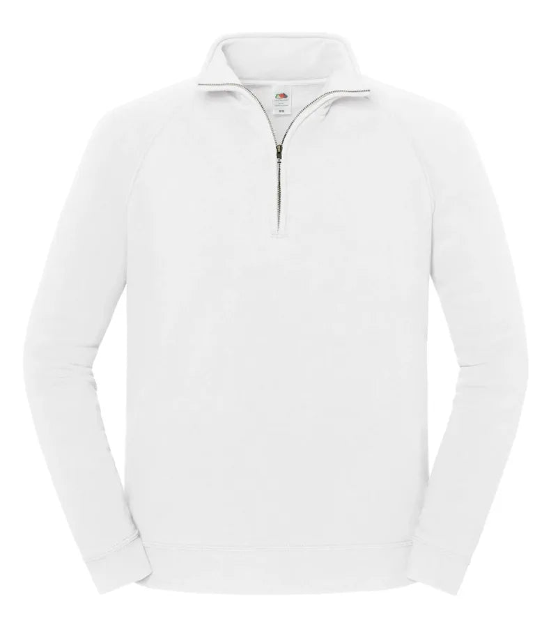 Iconic Premium Zip Neck Sweat White