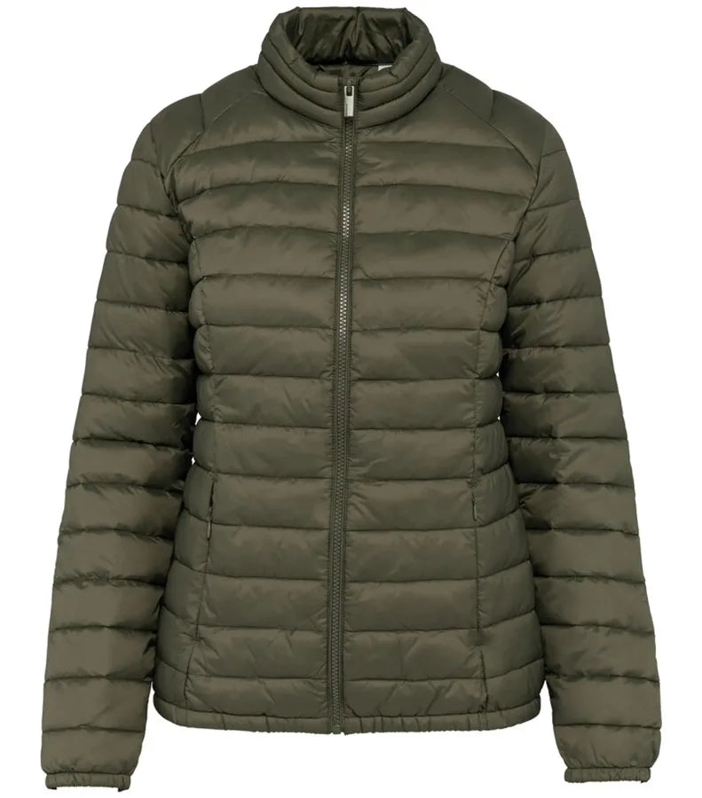 Ladies lightweight recycled padded jacket OrganicKhaki