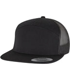 7 Panel Classic Trucker Cap Black/Black