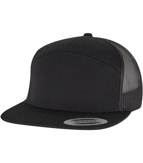 7 Panel Classic Trucker Cap Black/Black