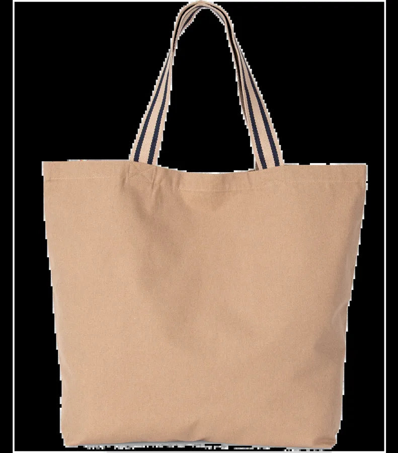 Voyager Shopping Bag Hemp/DesertSand/HorizonBlueStripe