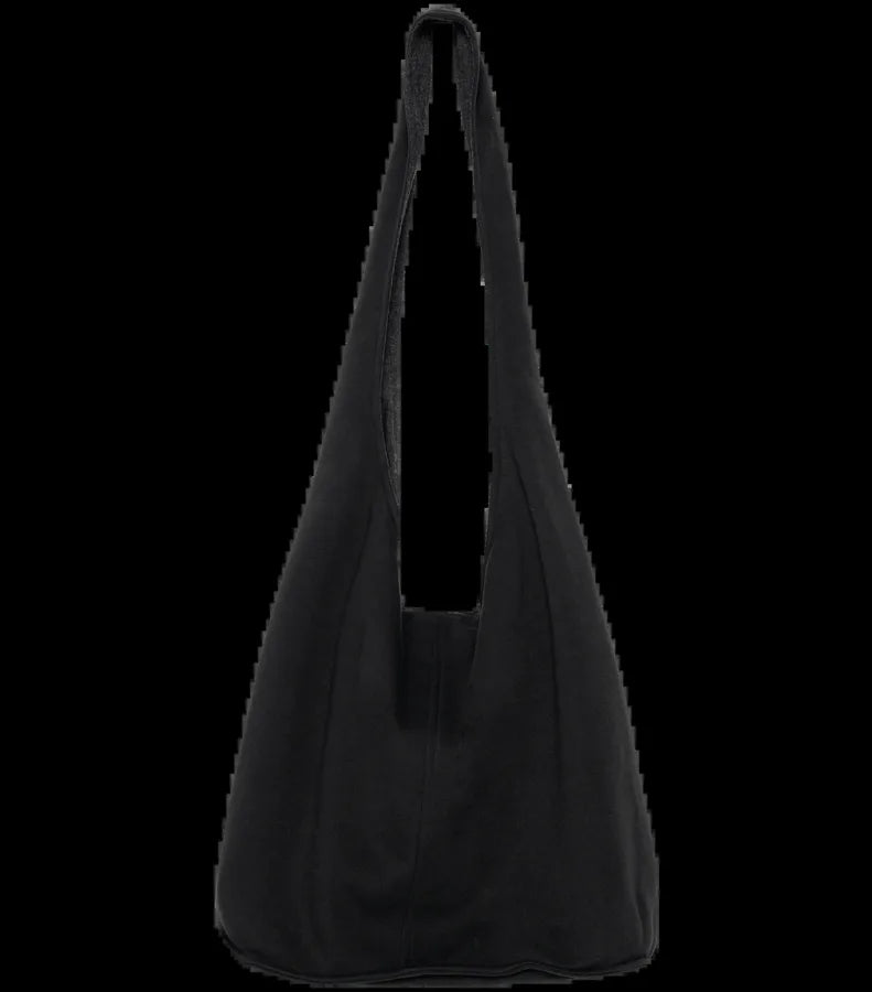 Fleece shoulder bag Black