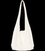 Fleece shoulder bag Ivory