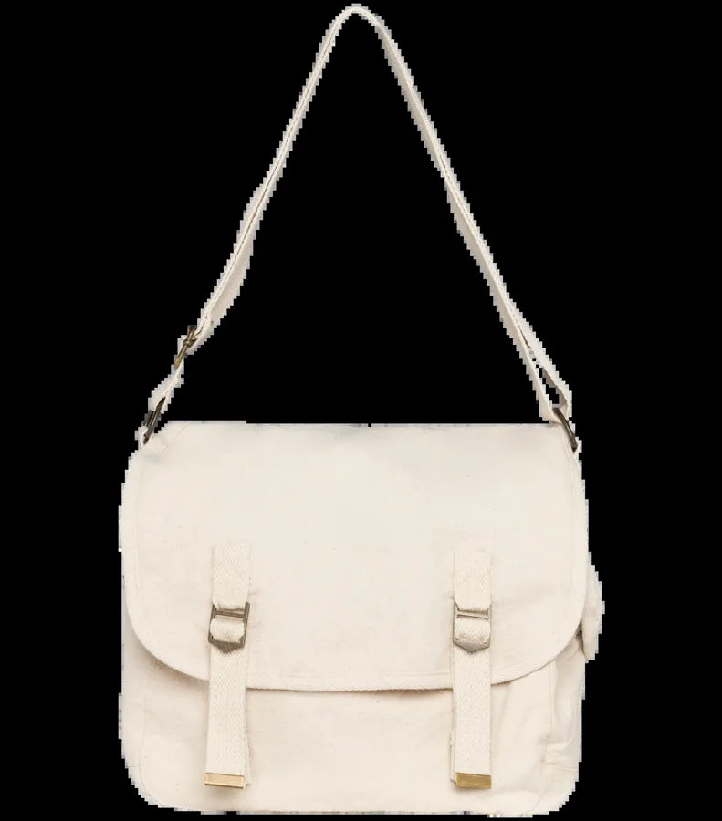 Eco-friendly washed effect messenger bag WashedNatural
