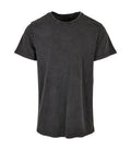Acid Washed Round Neck Tee Black