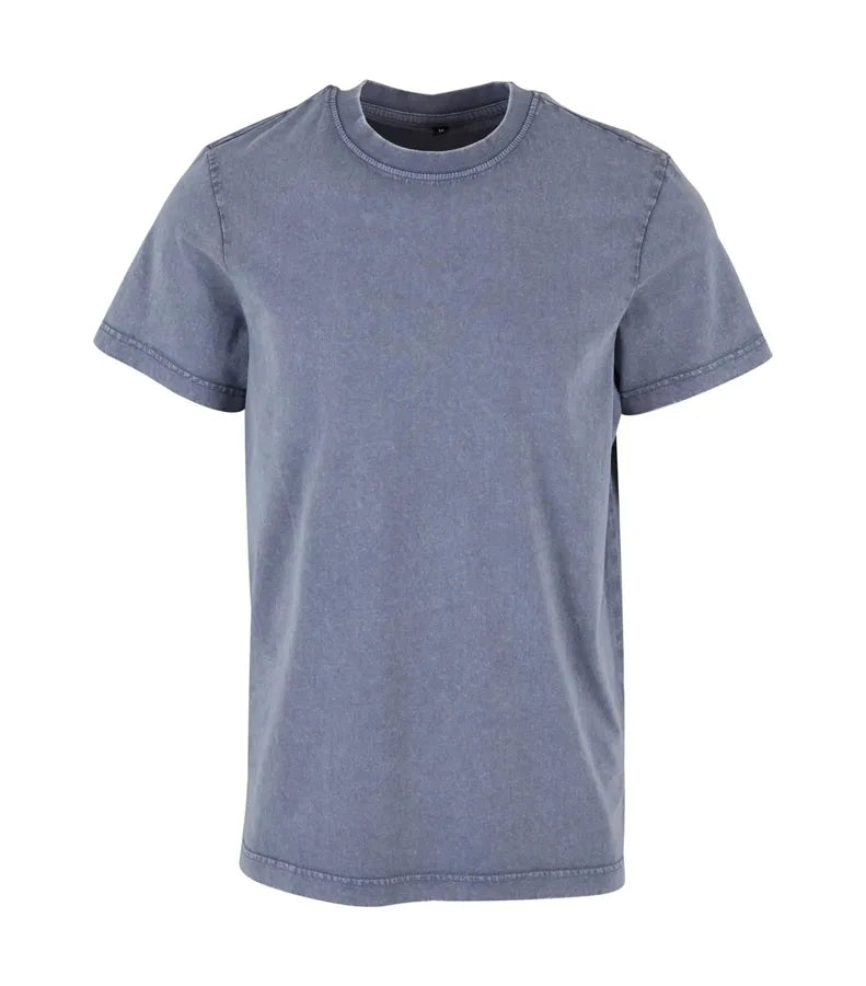 Acid Washed Round Neck Tee VintageBlue