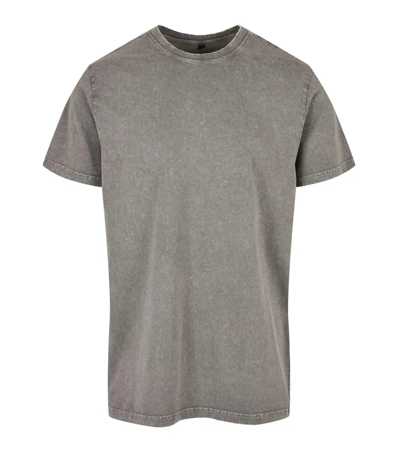 Acid Washed Round Neck Tee Asphalt