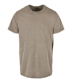 Acid Washed Round Neck Tee DarkKhaki
