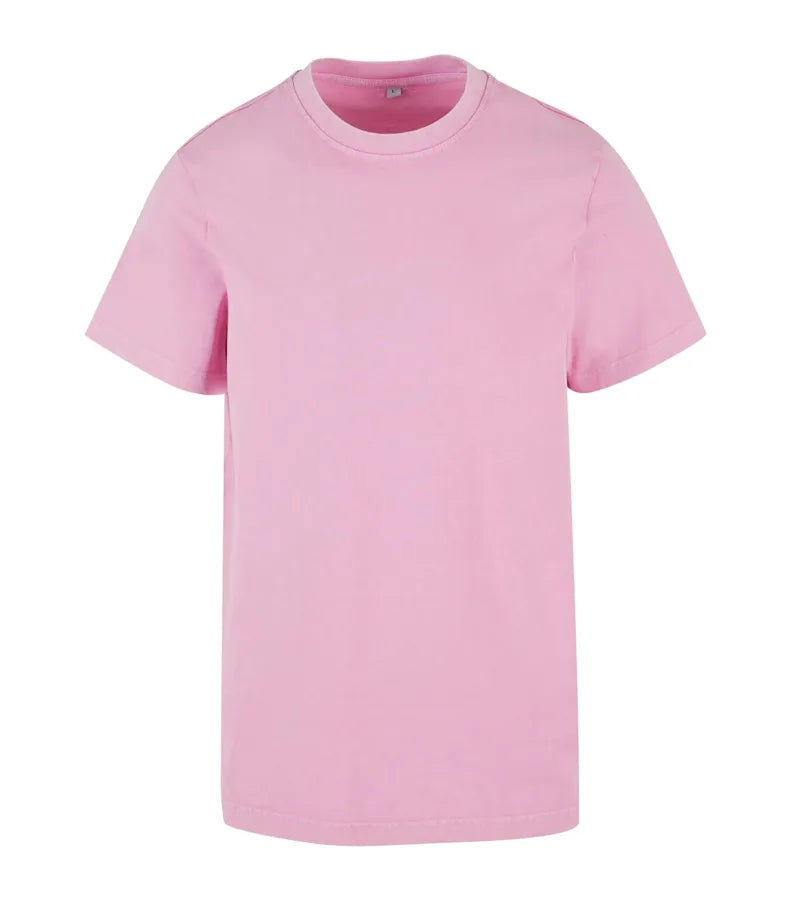 Acid Washed Round Neck Tee SoftPink