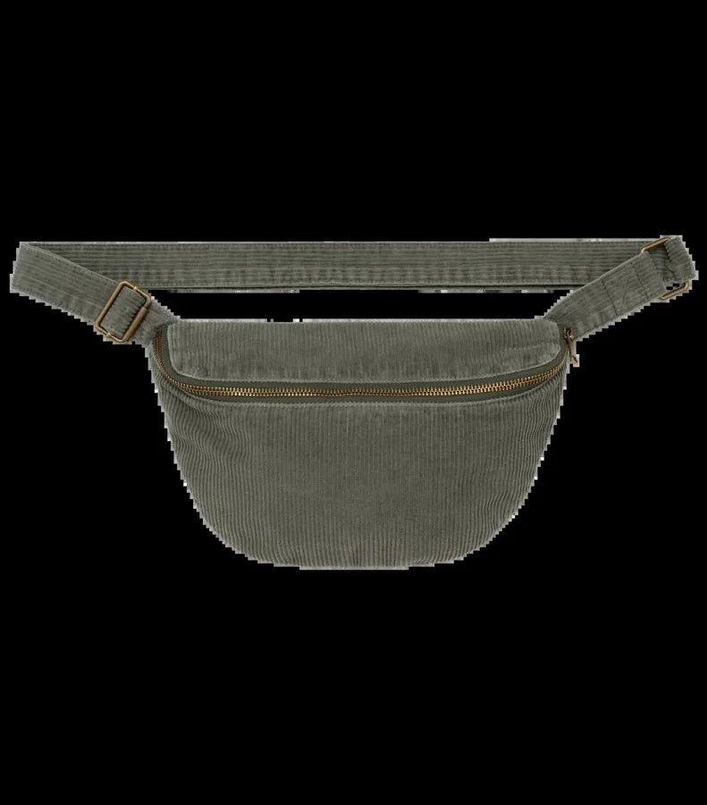 Eco-Friendly Corduroy Washed Effect Fanny Bag WashedOrganicKhaki