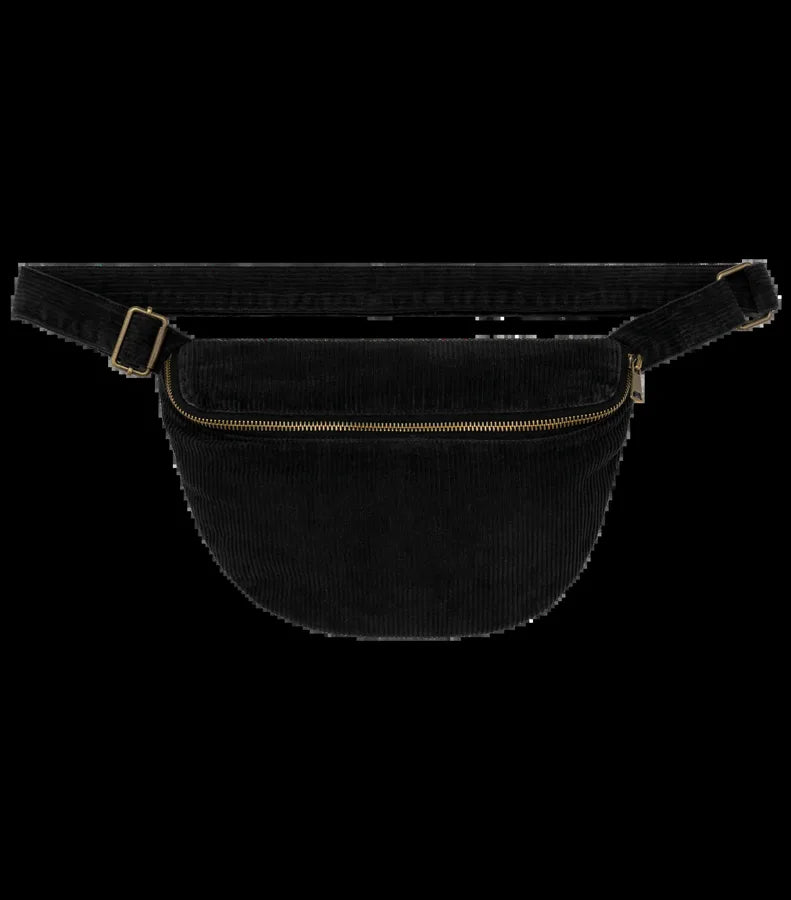 Eco-Friendly Corduroy Washed Effect Fanny Bag WashedBlack