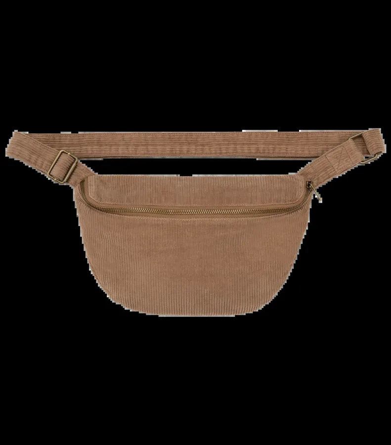 Eco-Friendly Corduroy Washed Effect Fanny Bag WashedDarkCamel