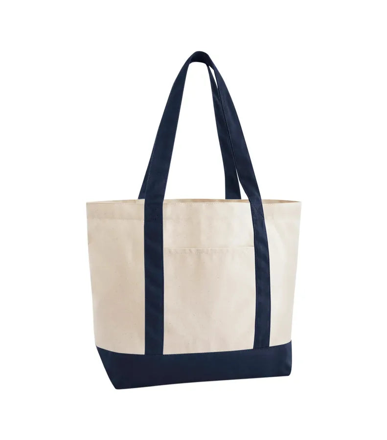 EarthAware® Organic Varsity Shopper Natural/FrenchNavy