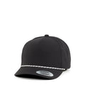 YP Classics 5-Panel Snapback Cap with  Perforations and Braided Rope Black