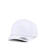 YP Classics 5-Panel Snapback Cap with  Perforations and Braided Rope White