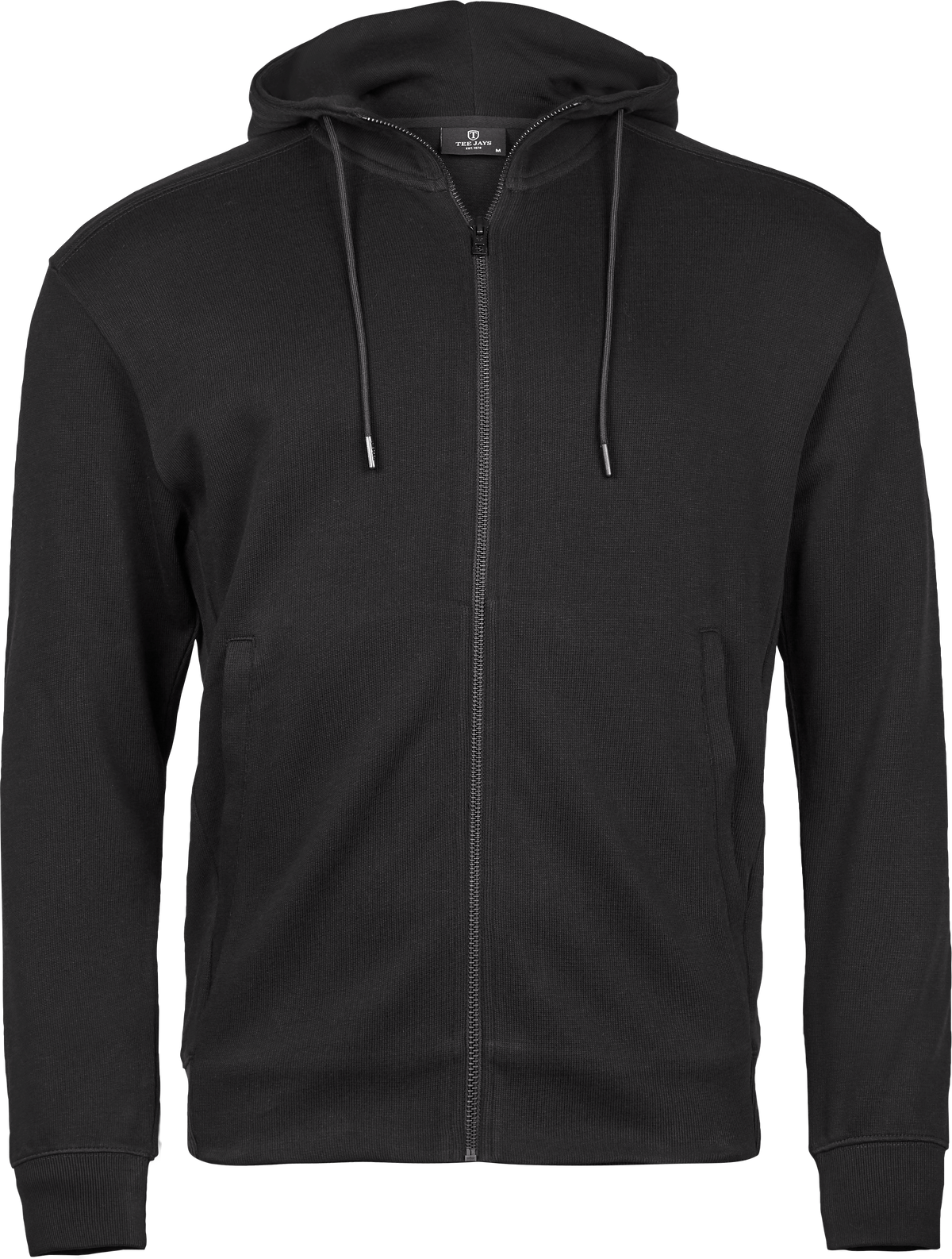 Ribbed Interlock Hooded Full Zip